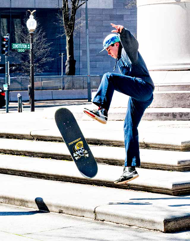 Skateboarder, George Gordon Meade Memorial, Washington, D.C, 2015.